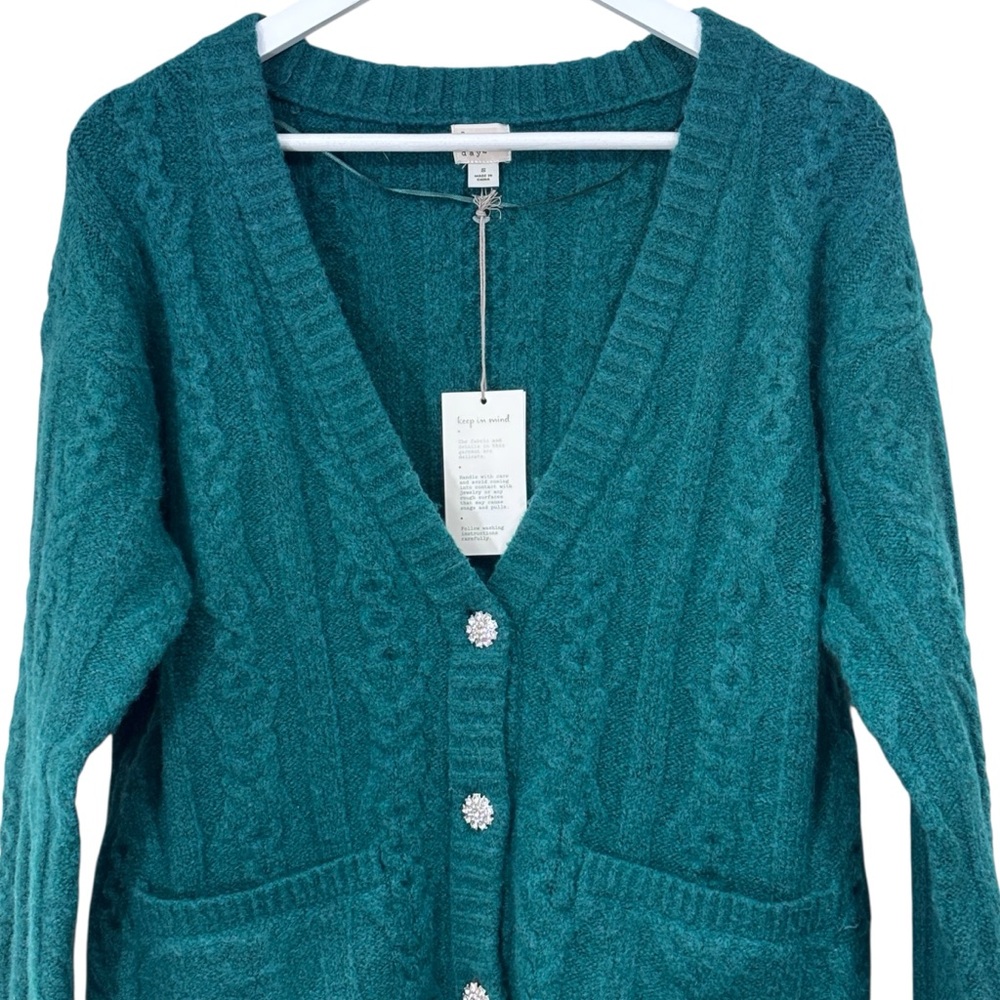 A New Day Emerald Green Soft Cardigan Size Small NWT - Picture 2 of 11